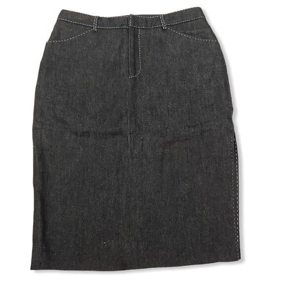 Vintage Ralph Lauren Collection Purple Label Black Linen Skirt - Picture 1 of 13